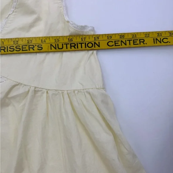vintage inspired cotton mini dress in butter yellow Small - Picture 6 of 9